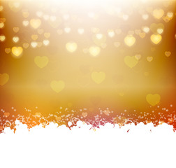 Gold background with hearts and text frame