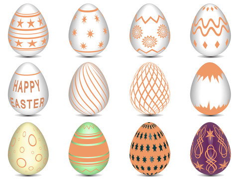 12 Orange Easter Eggs