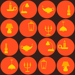 Seamless background with different lamps