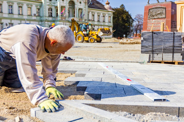 Pavers at work