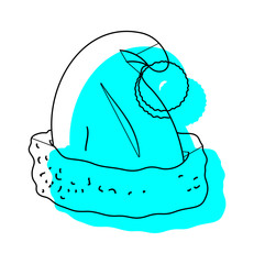 Retro Santa Claus Cap Vector Clipart