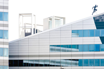 Obraz premium futuristic and bizarre urban structure for offices and homes