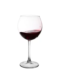 Fotobehang red wine swirling in a goblet wine glass, isolated on a white ba © YURII Seleznov