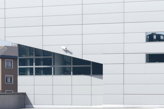 architectural details of modern and traditional building in comp