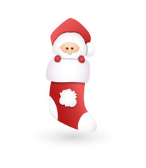 Cute Santa Character in Socks