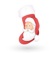 Vector Cartoon Santa Face Socks