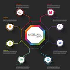 Obraz premium Modern business Infographics Octagon. Vector illustration