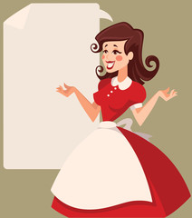 Fototapeta na wymiar retro woman in cartoon style vector illustration
