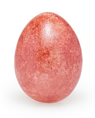 Pink easter egg isolated on white background with clipping path