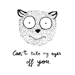 Tarsius tarsier in love, vector illustration