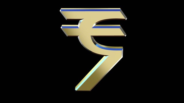 rotating symbol currency of the Indian rupee