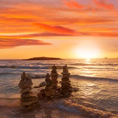 Mallorca Sonnenuntergang am Strand Es Trenc in Campos © lunamarina