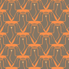 Pattern with flowers in the Art Nouveau style