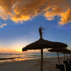 Majorca Sunset in Es Trenc beach in Campos