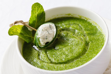 green cream soup