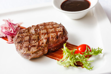 meat steak with sauce