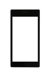 Black smartphone at white background