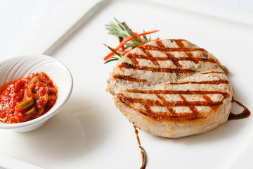meat steak with sauce