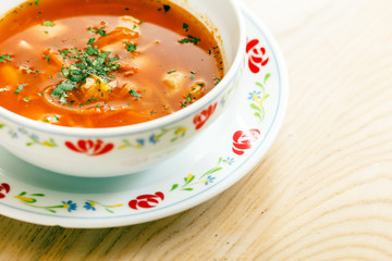 soup with vegetables and meat