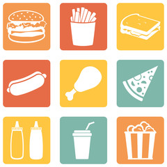 Vector Set of Fast Food Icons
