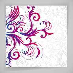 Abstract floral background with oriental flowers.