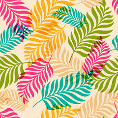 Obrazy na Plexi  Wektor wzór kolorowych liści palmowych. Organizacja przyrodnicza