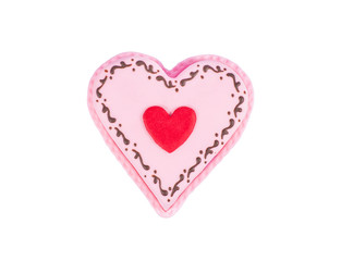 Heart shape cake, isolated on white background