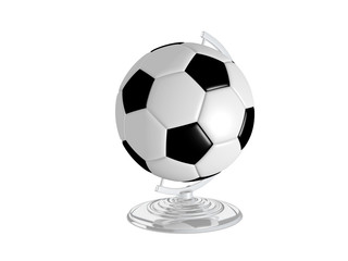 Soccer Ball On Gloden Globe Stand