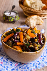 Lentils cooked with vegetables