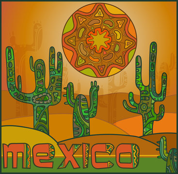 Vector background with traditional mexican ornament