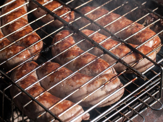 grilled meat skewers vegetables barbecue