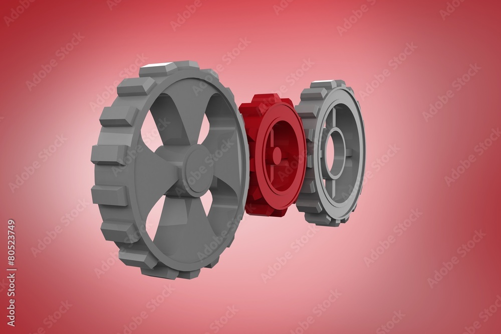 Poster Composite image of cogs and wheels