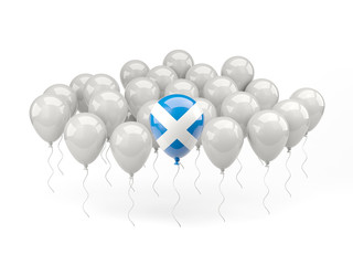 Air balloons with flag of scotland