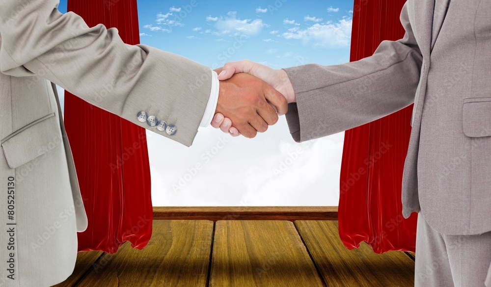 Aufkleber composite image of side view of shaking hands