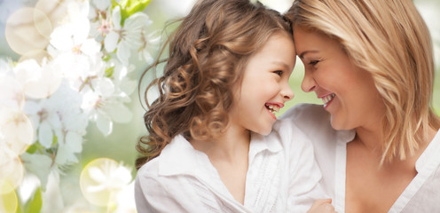 happy mother and daughter