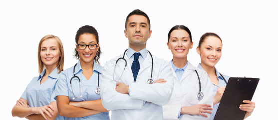 group of medics with stethoscopes