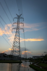 Fototapeta premium High-voltage power transmission towers