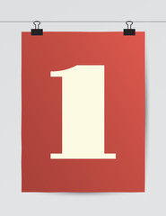 Number vector poster mock up design