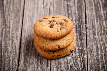 Cookies on a wooden table.