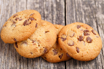 Cookies on a wooden table.