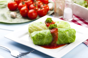 cabbage stuffed with rice and meat