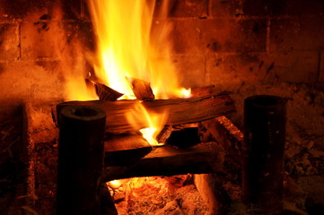 Brick fireplace - 80527793