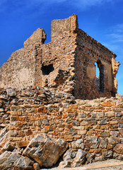 Fototapeta na wymiar Ruins of Cristovao de Moura palace in Castelo Rodrigo, Portugal