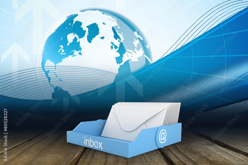 Aufkleber composite image of blue inbox