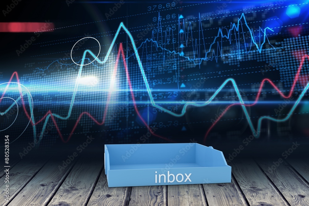 Poster Composite image of blue inbox