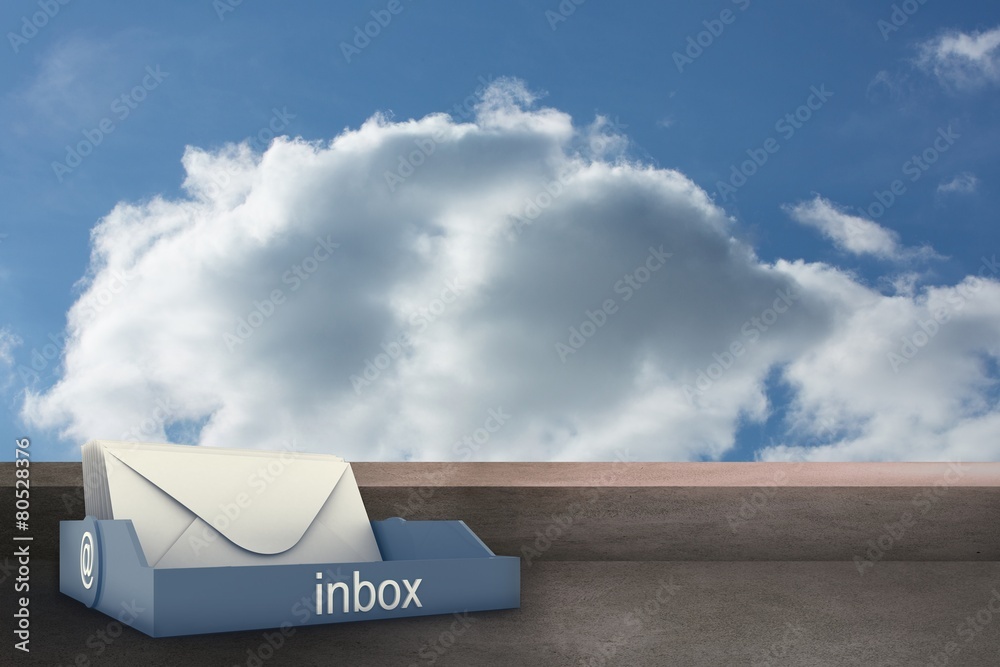 Aufkleber composite image of blue inbox
