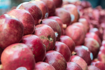 Pomegranate closeup in the market