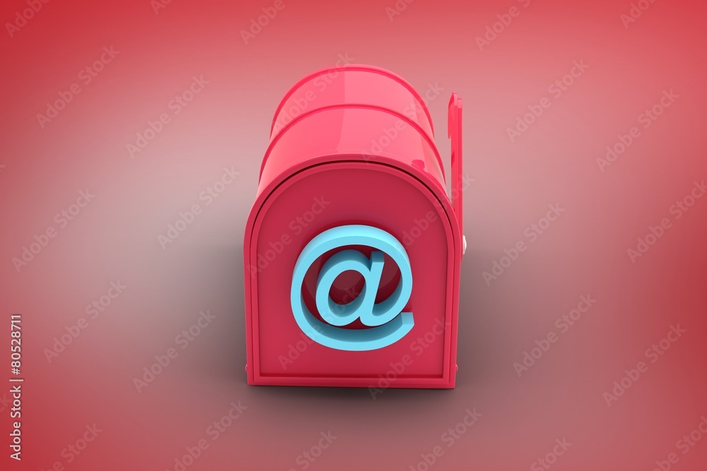 Poster composite image of red email post box
