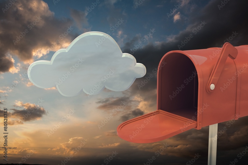 Poster composite image of red email postbox