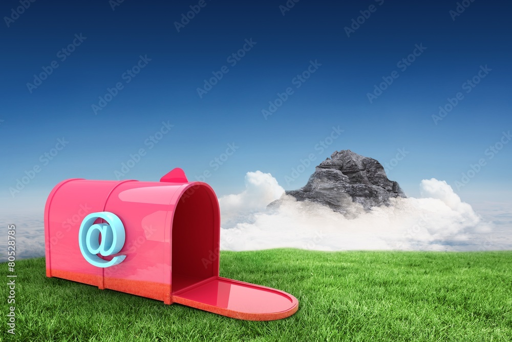 Poster composite image of red email post box